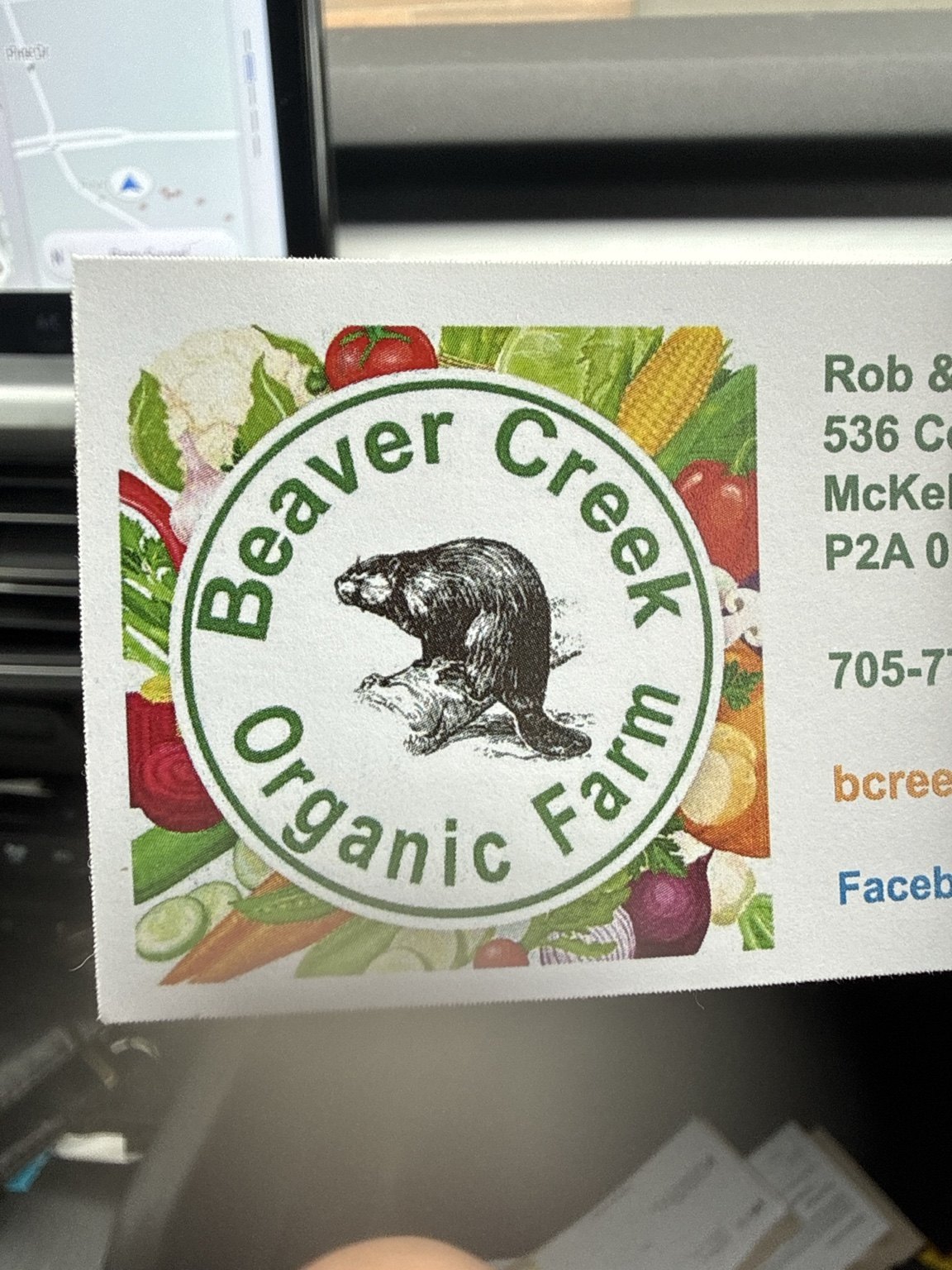 Beaver Creek Organic Farm sign