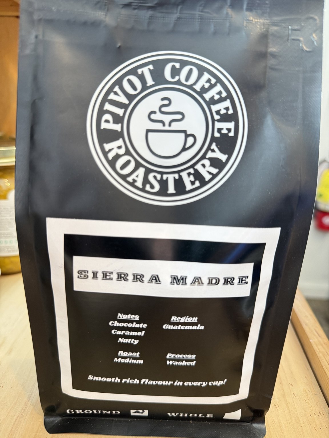 Pilot Coffee Roasters Sierra Madre coffee in the store
