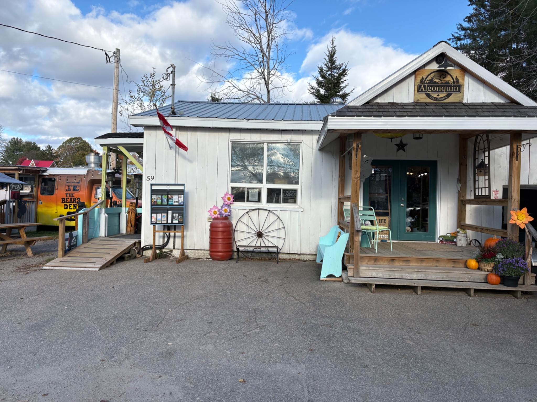Algonquin Fine Foods storefront in Magnetawan, with the Bear’s Den beside it